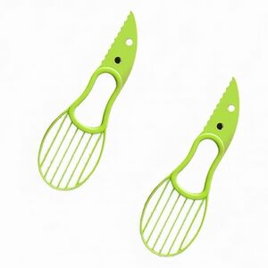 Avocado Slicer Tool 3 in 1 Food-Grade Plastic Cutter 2Pk Peeler & Pit Remover OW